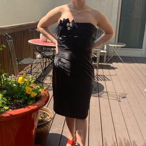 WHBM black strapless formal dress